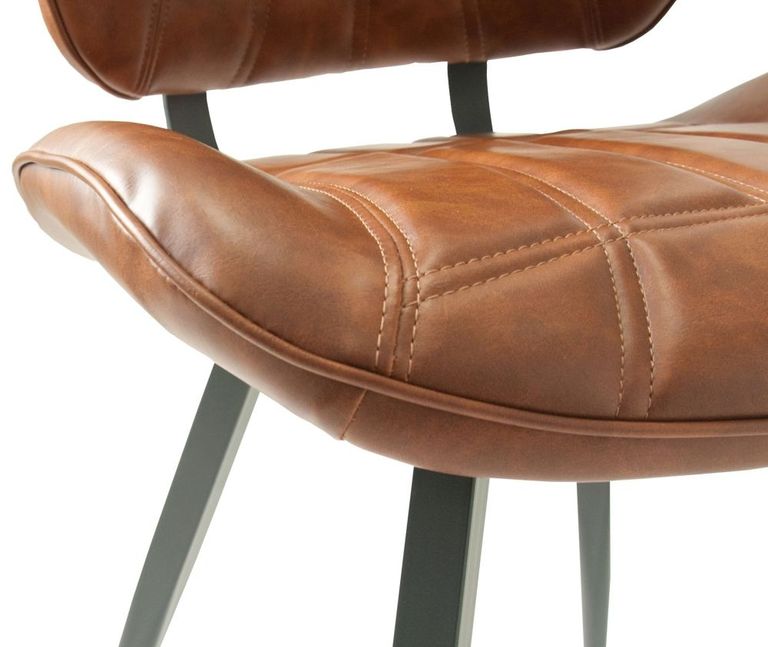 2 x Gustavia Vintage Tan Leather Dining Chair