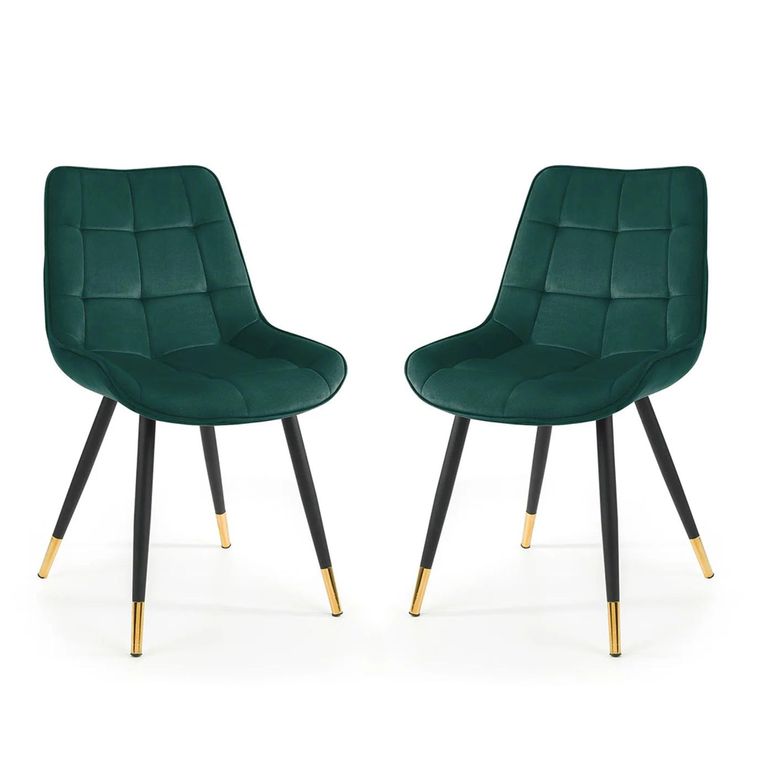 Hadid Dining Chair - Set of 2 - Green Velvet Fabric
