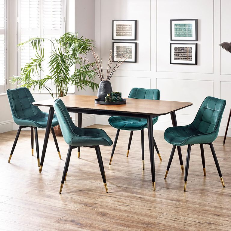 Hadid Dining Chair - Set of 2 - Green Velvet Fabric