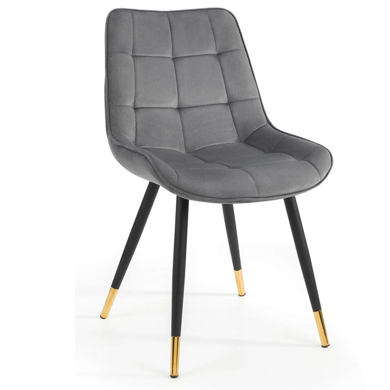 Hadid Dining Chair - Set of 2 - Grey Velvet Fabric