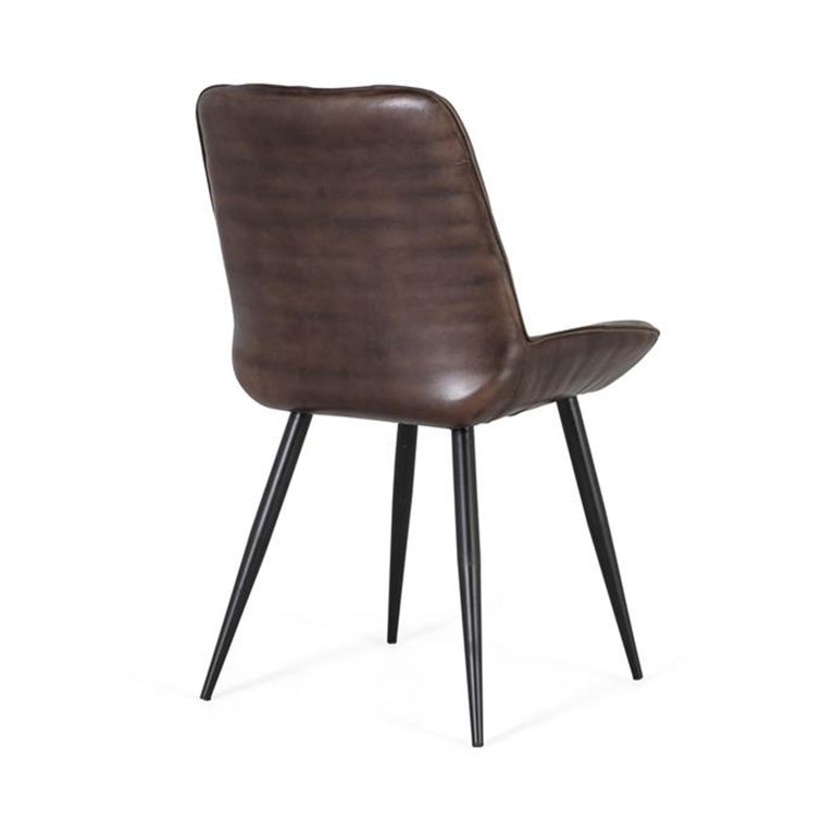 Haines Dining Chair - Brown Leather - Set of 2