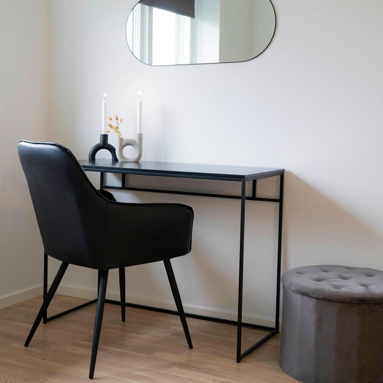 Harbo Dining Chair - Set of 2 - Black - Faux Leather