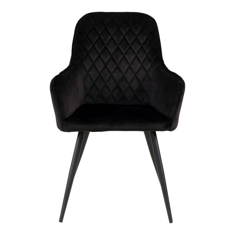 Harbo Dining Chair - Set of 2 - Black - Velvet Fabric