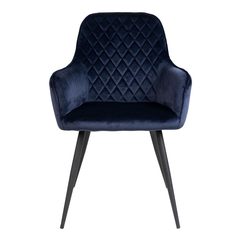 Harbo Dining Chair - Set of 2 - Blue - Velvet Fabric