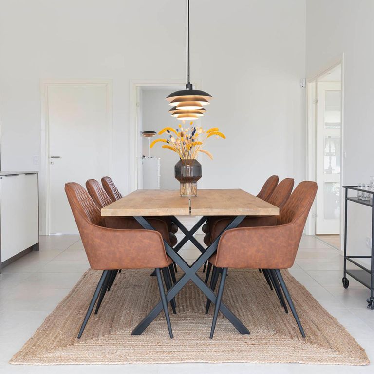 Harbo Dining Chair - Set of 2 - Vintage Brown - Faux Leather