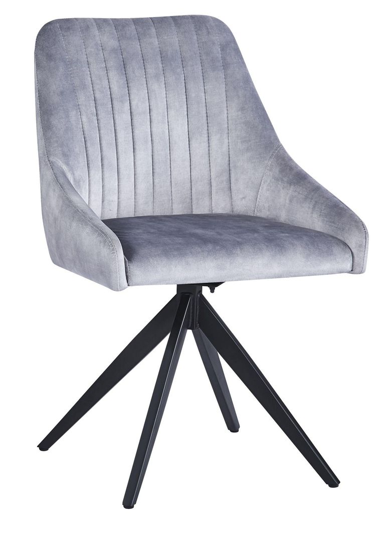 2 x Hico Grey Fabric Swivel Dining Chair