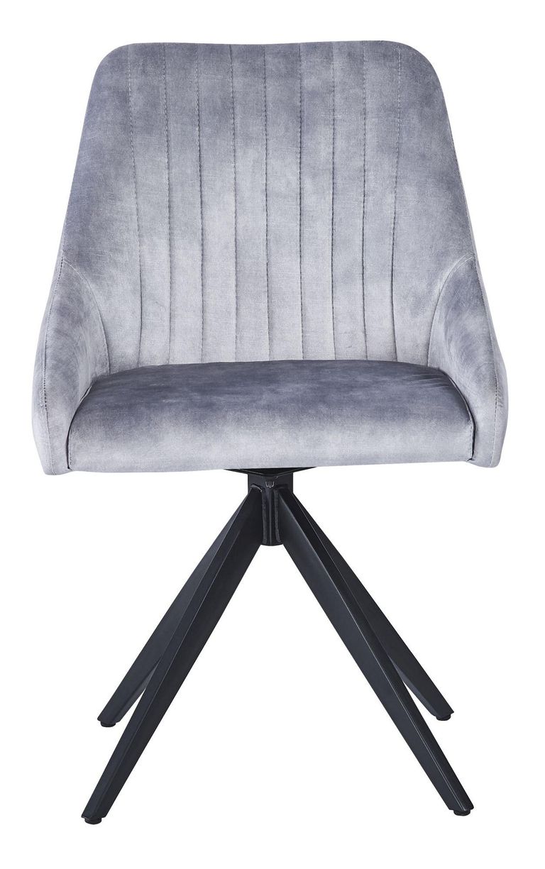 2 x Hico Grey Fabric Swivel Dining Chair