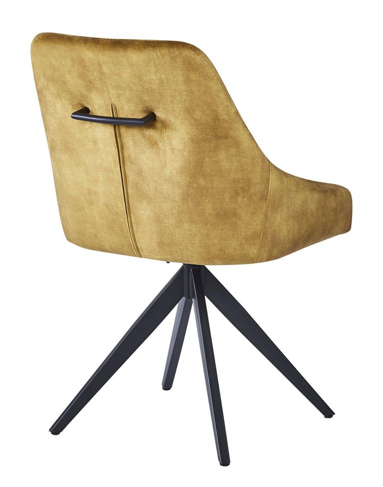 2 x Hico Mustard Fabric Swivel Dining Chair