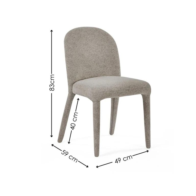 Holly Dining Chair - Set of 2 - Graphite Grey Fabric