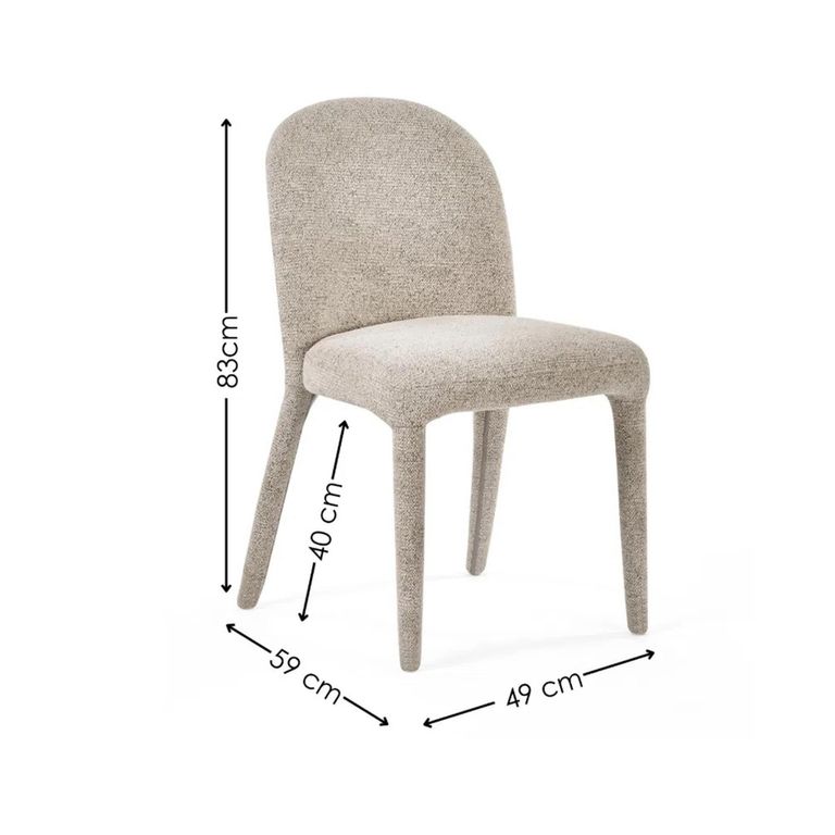 Holly Dining Chair - Set of 2 - Pearl Sand Fabric