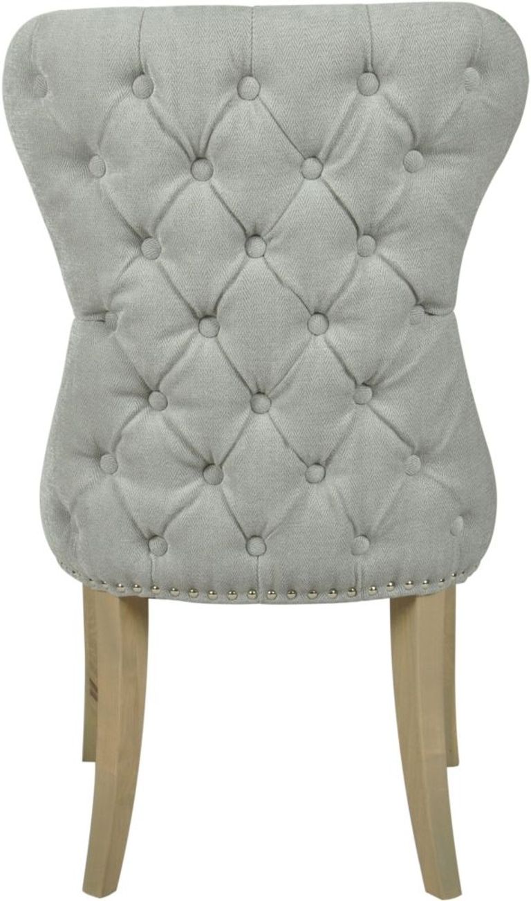 2 x Honfleur Button Back Grey Fabric Dining Chair
