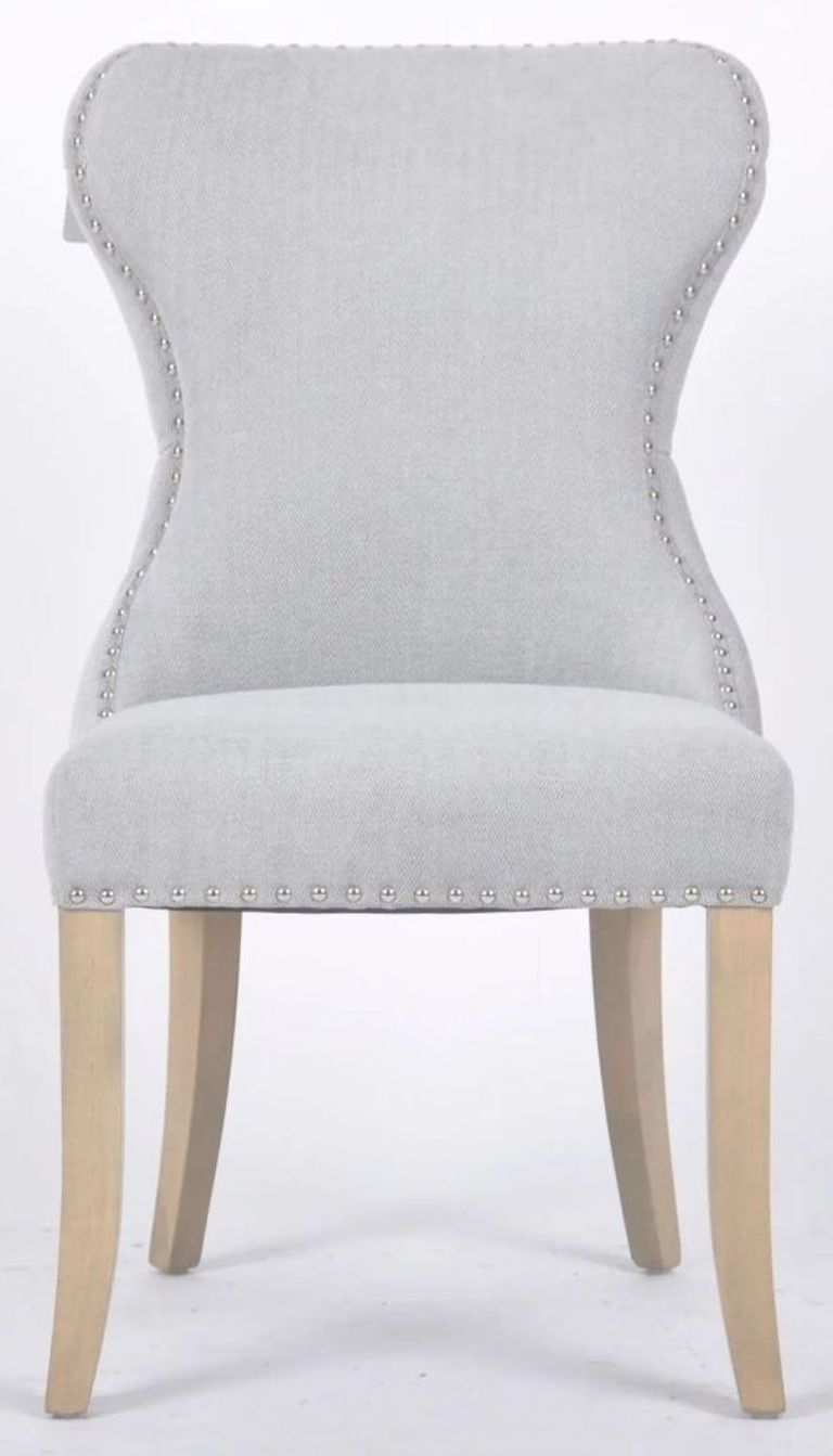 2 x Honfleur Button Back Grey Fabric Dining Chair