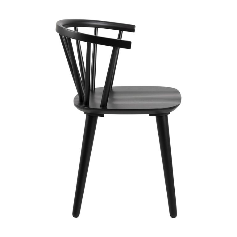 Ida Dining Chair - Set of 2 - Black - Spindle Curved Back