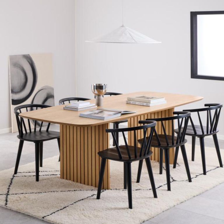 Ida Dining Chair - Set of 2 - Black - Spindle Curved Back