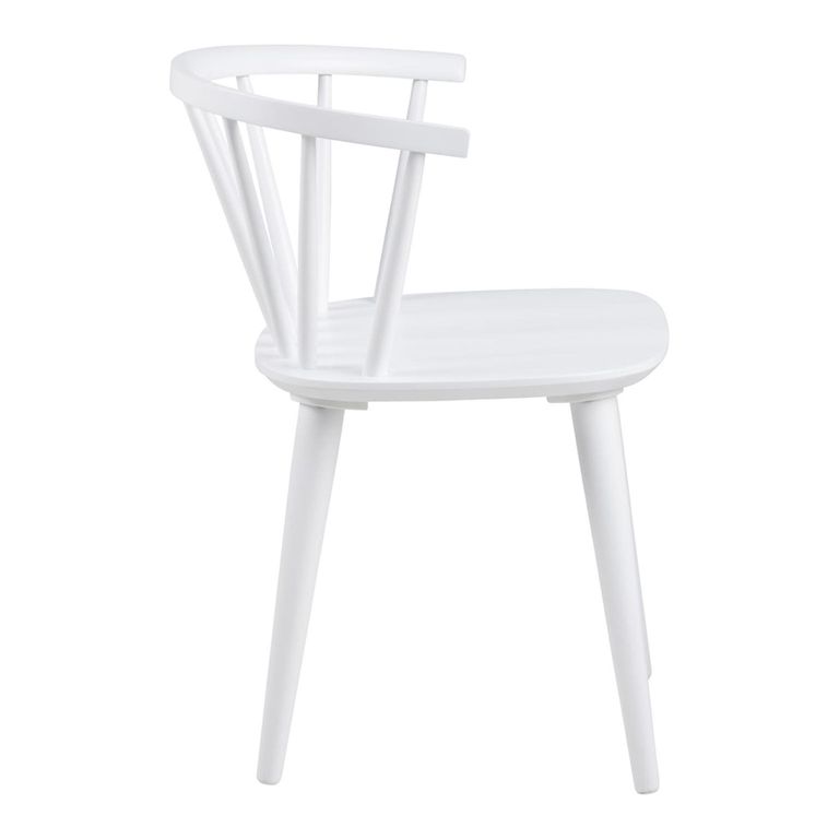 Ida Dining Chair - Set of 2 - White - Spindle Curved Back