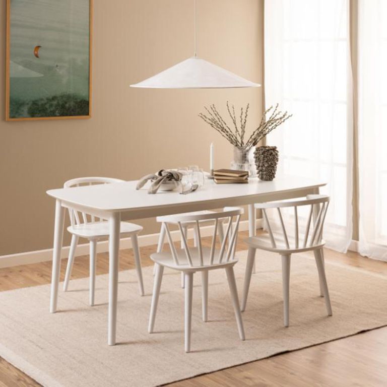 Ida Dining Chair - Set of 2 - White - Spindle Curved Back