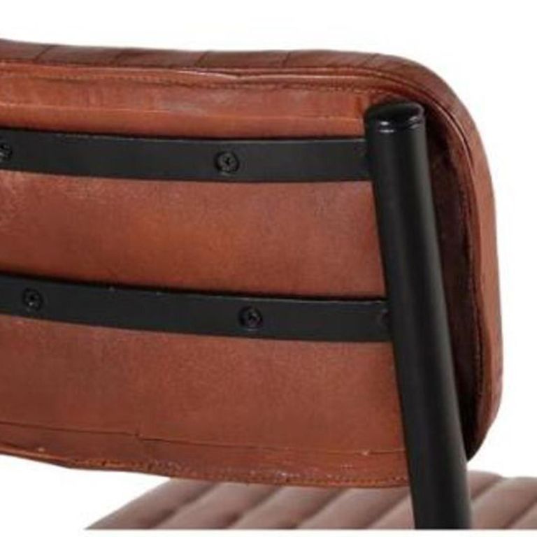 Idle Dining Chair - Industrial Style - Brown Leather - Set of 2