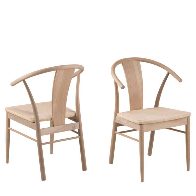 Janik Dining Chair - Set of 2 - Oak - Curved Back