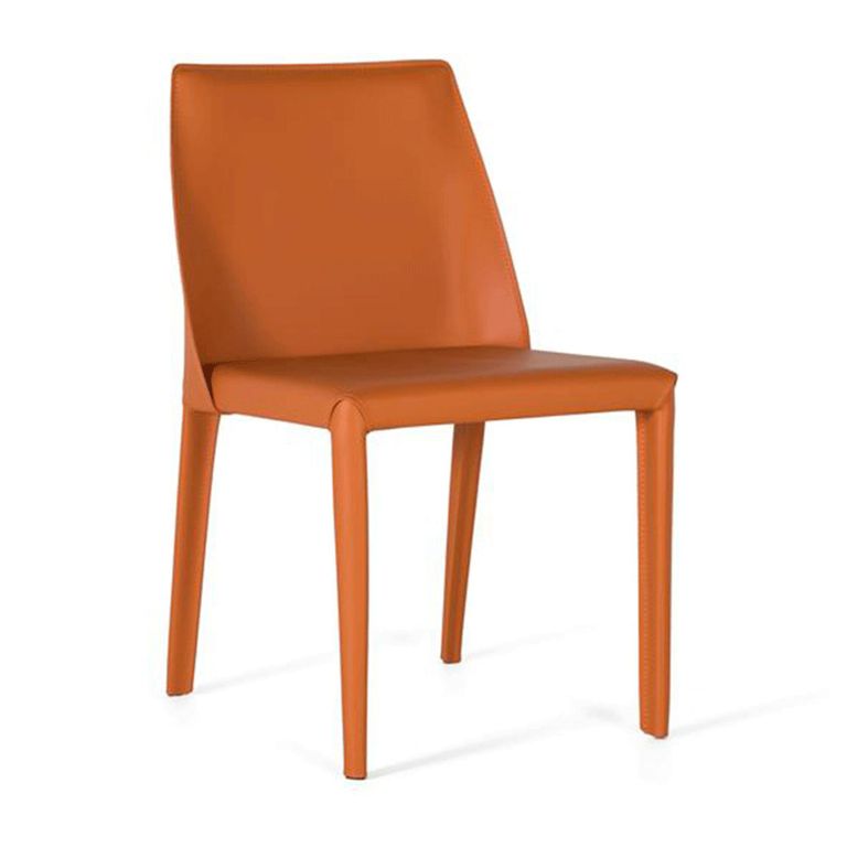 Jessica Dining Chair - Orange Leather - Set of 2