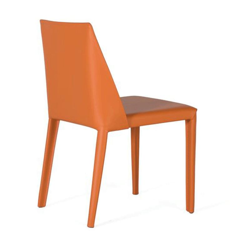 Jessica Dining Chair - Orange Leather - Set of 2