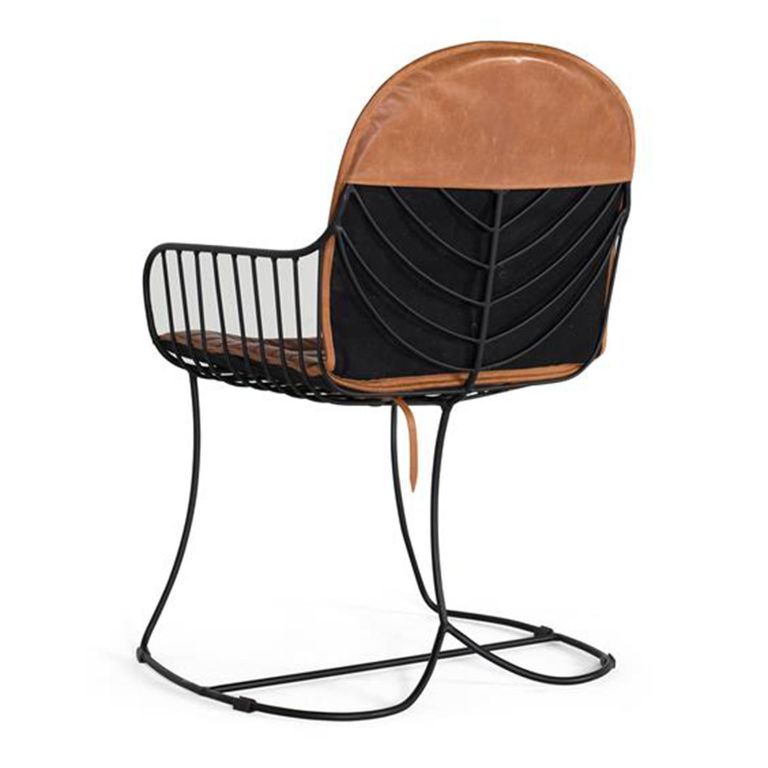 Joice Dining Chair - Light Brown Leather - Set of 2