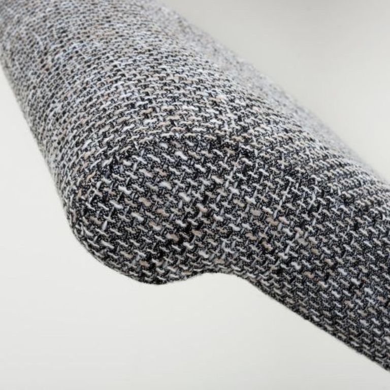 2 x Karta Tweed Grey Scroll Back Dining Chair