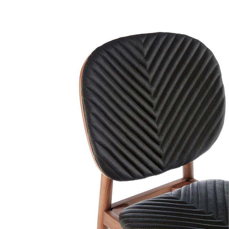 Kenso Dining Chair - Set of 2 - Black Leather