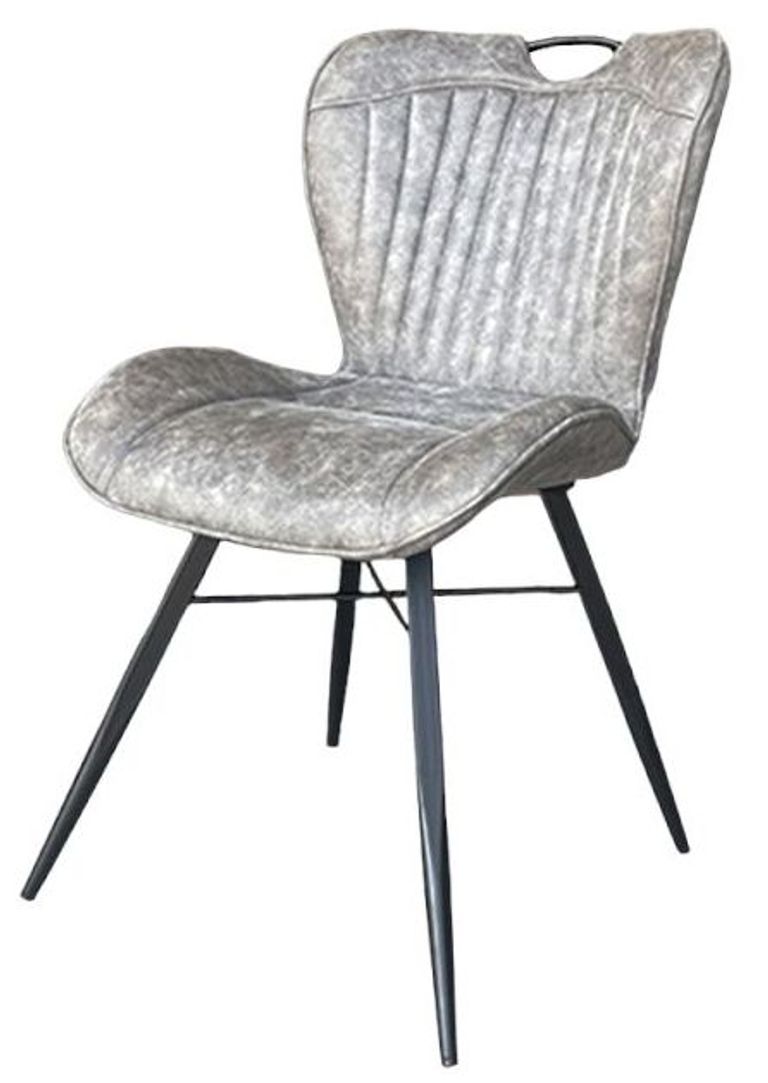 2 x Kerela Grey Faux Leather Dining Chair