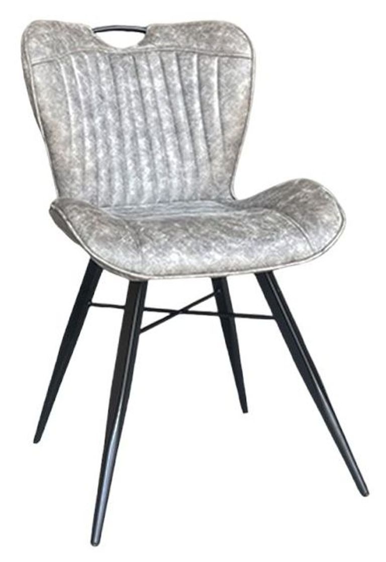 2 x Kerela Grey Faux Leather Dining Chair