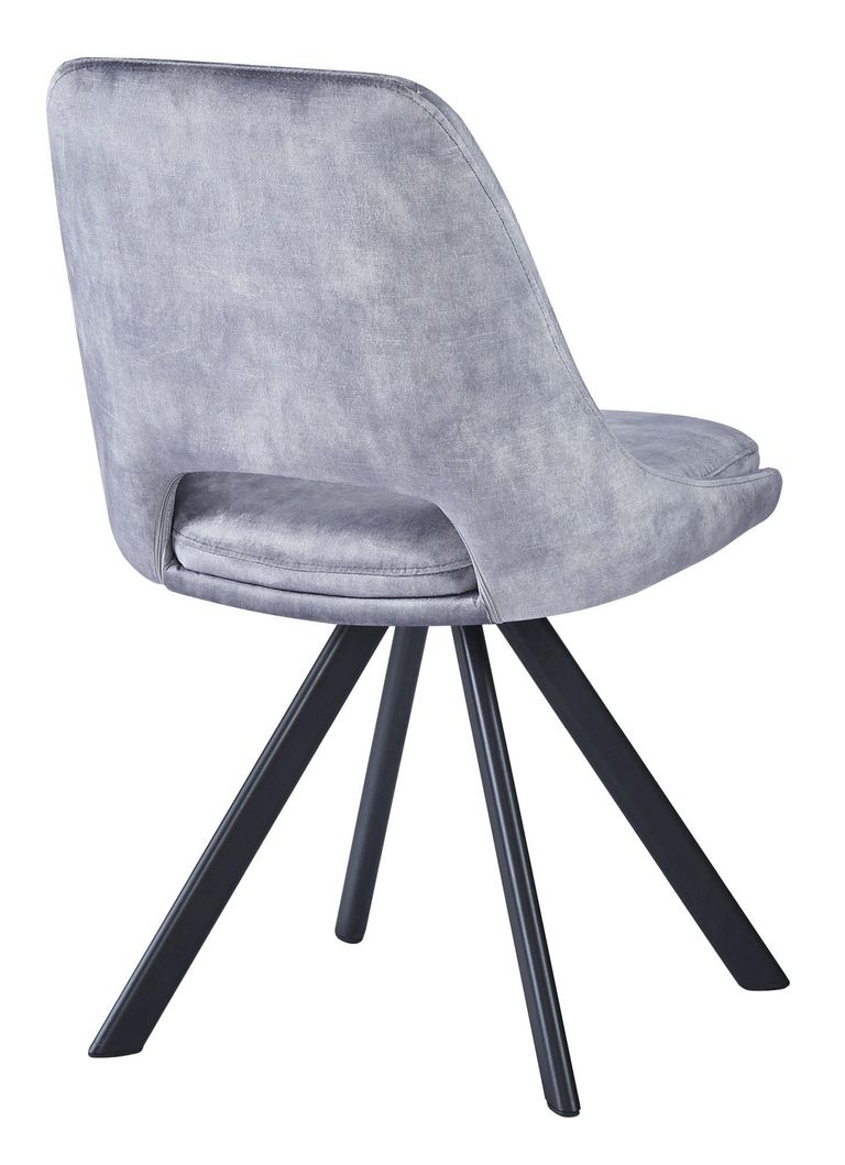 2 x Kieler Grey Fabric Swivel Dining Chair