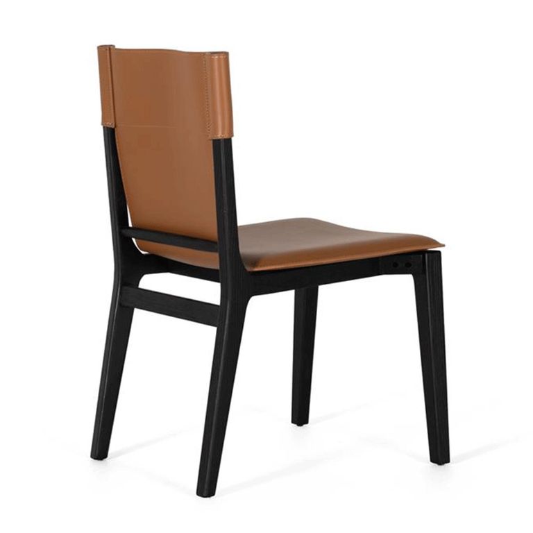 Kinley Dining Chair - Brown Leather - Set of 2