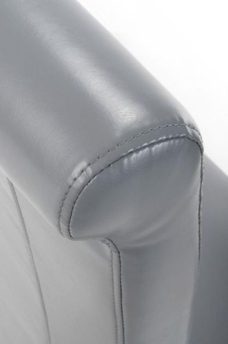 2 x Krista Bonded Grey Leather Roll Back Dining Chair