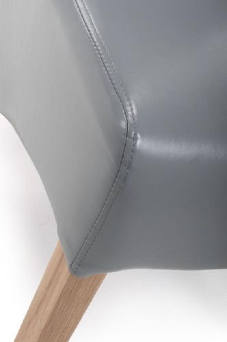 2 x Krista Bonded Grey Leather Roll Back Dining Chair