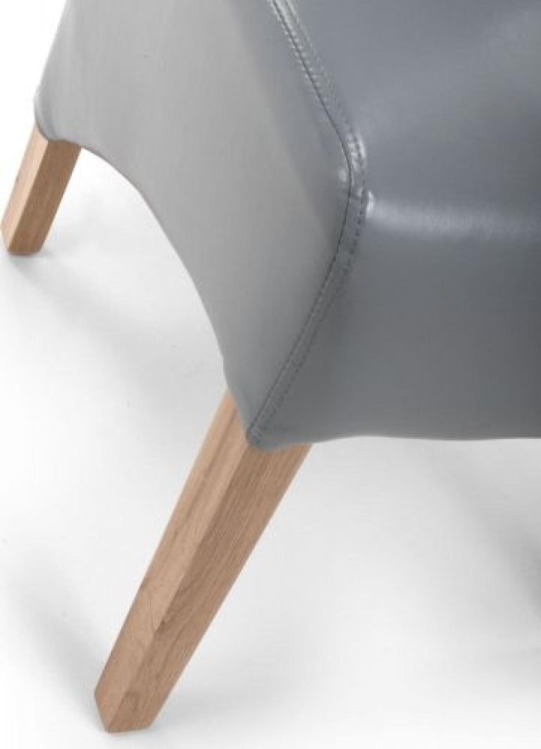 2 x Krista Bonded Grey Leather Roll Back Dining Chair