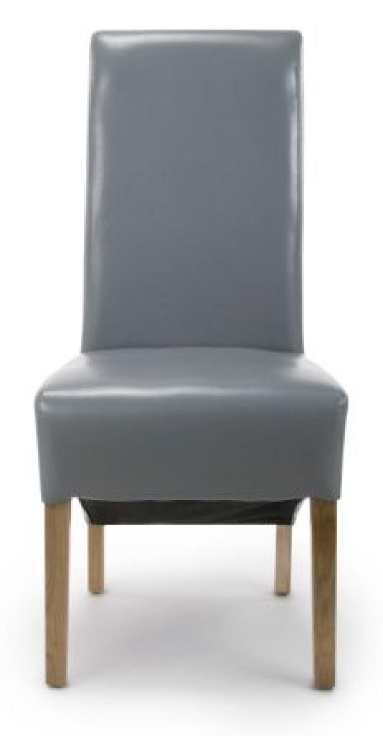 2 x Krista Bonded Grey Leather Roll Back Dining Chair