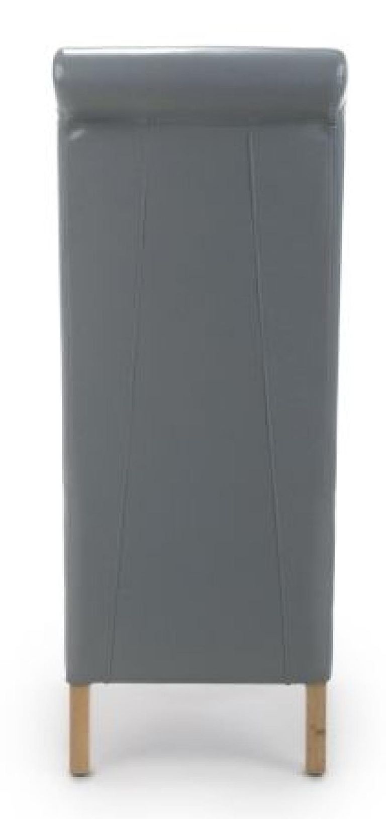 2 x Krista Bonded Grey Leather Roll Back Dining Chair