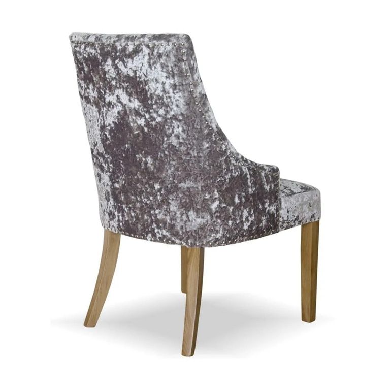 Bergen Dining Chair - Set of 2 - Silver Deep Crushed Velvet