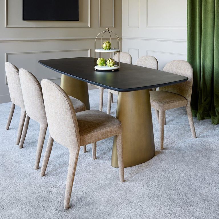 Eska Dining Chair - Set of 2 - Beige Fabric