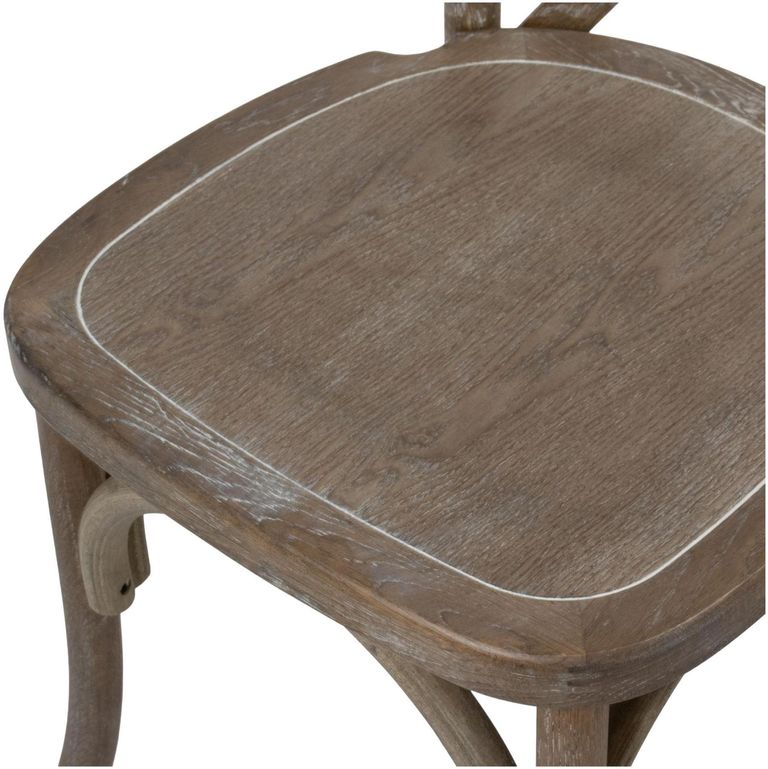 2 x Light Oak Cross Back Dining Chair