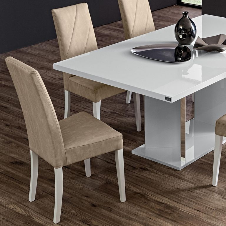 Lisa Dining Chair - Set of 2 - Beige Faux Leather