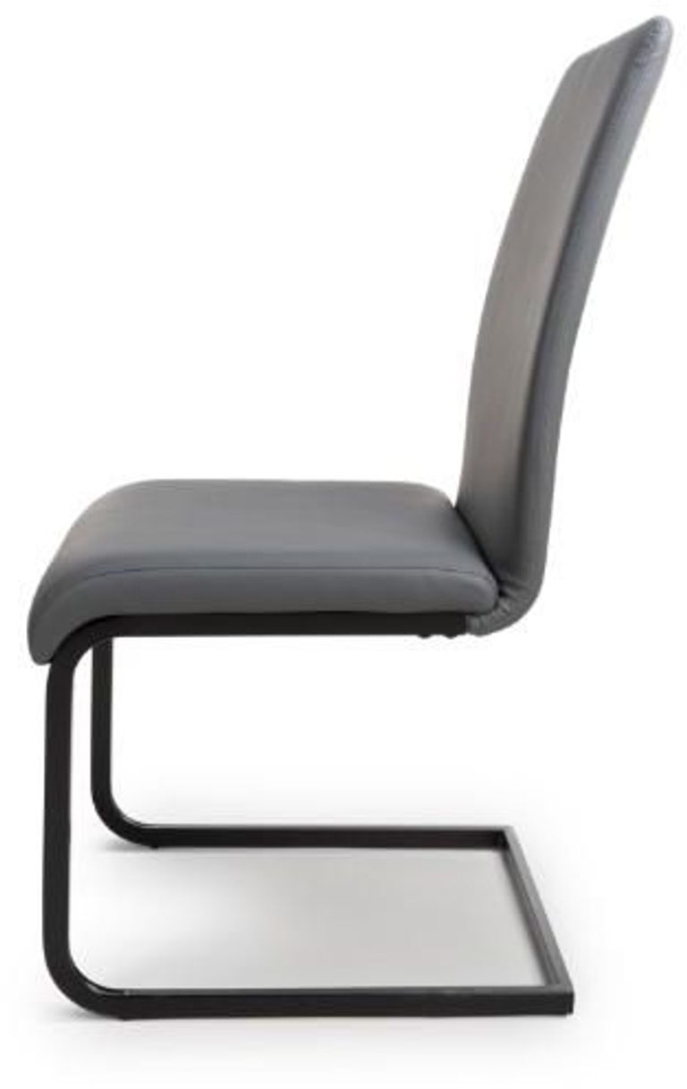 Loft Cantilever Dining Chair - Set of 2 - Grey Faux Leather