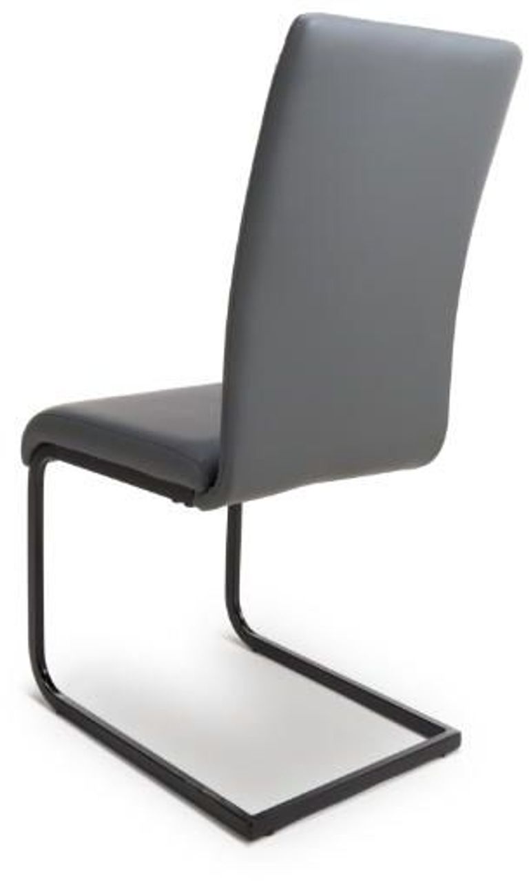 Loft Cantilever Dining Chair - Set of 2 - Grey Faux Leather