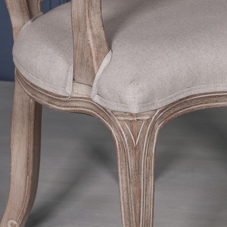 Louise Wood and Rattan Back Dining Armchair - Set of 2