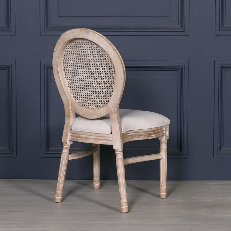 Louise Wood and Rattan Oval Back Dining Chair - Set of 2
