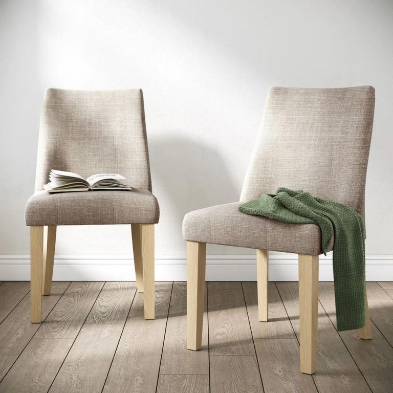 Luna Dining Chair - Set of 2 - Beige Fabric