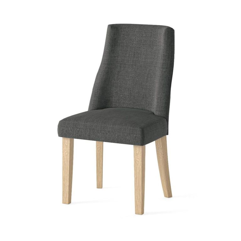 Luna Dining Chair - Set of 2 - Charcoal Fabric