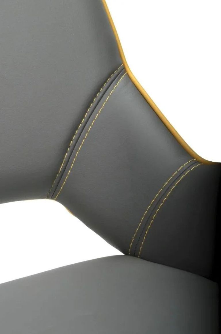 2 x Mako Grey Leather Effect Swivel Dining Chair