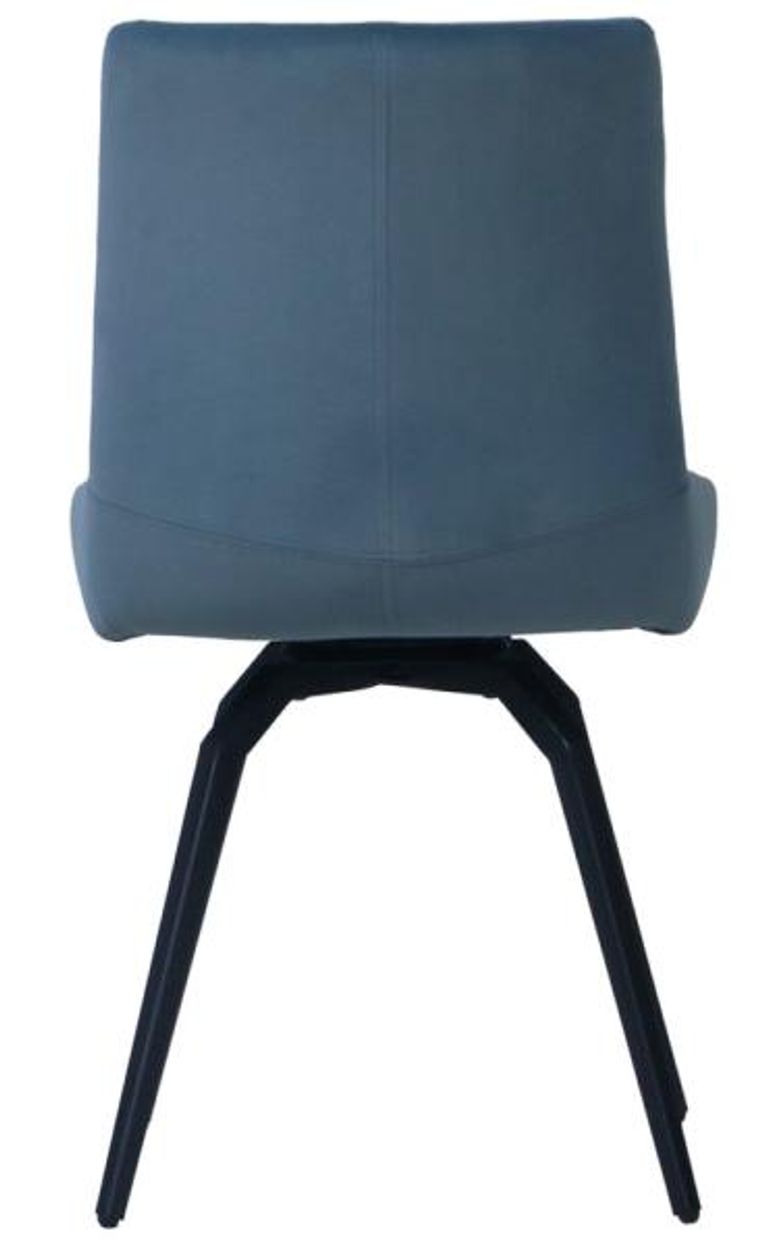 Malcom Dining Chair - Swivel - Set of 2 - Blue Fabric