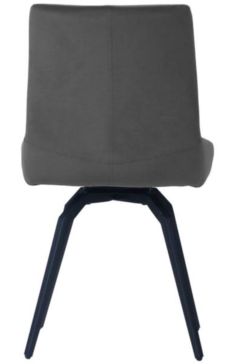 Malcom Swivel Dining Chair - Set of 2 - Dark Grey Fabric