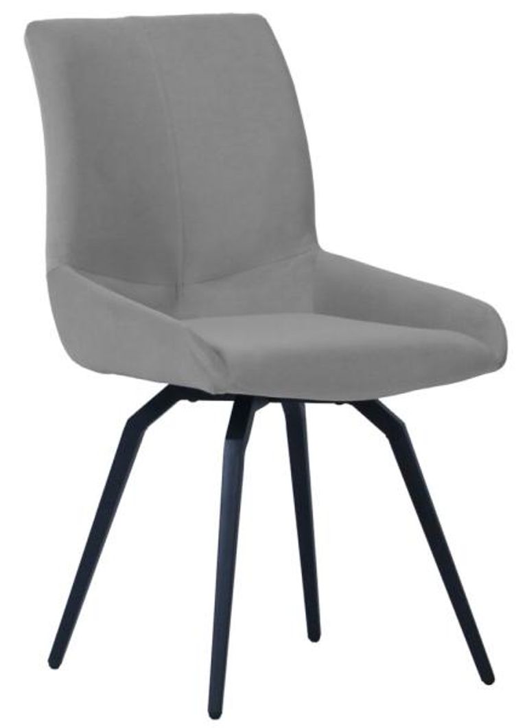 Malcom Dining Chair - Swivel - Set of 2 - Grey Fabric